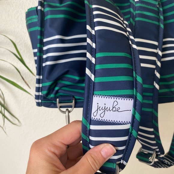 Jujube BFF Diaper Bag Striped Baby Bag Green and Blue - Picture 5 of 13